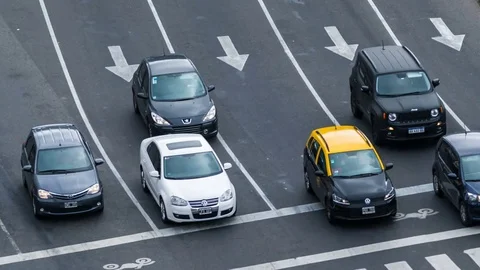Blurred traffic time lapse from high angle Stock Footage 73949599