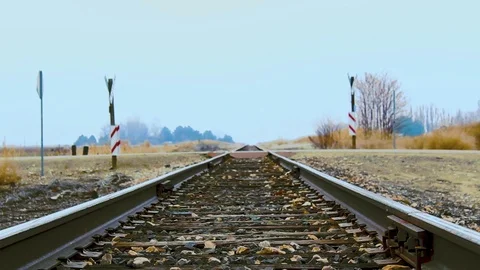 Blurred Train Tracks Video stock 85474598
