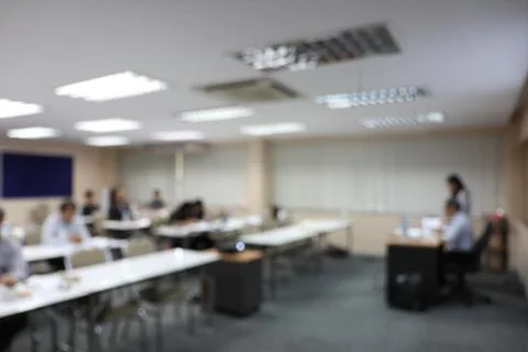 Blurred training room ; presentation event Stock Photos
