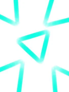 Blurred turquoise triangle shape surrounded by radiating lines Stock Illustration