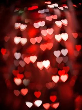 Blurred Unfocussed Multicolor Lights in the Shape of Heart Stock Photos