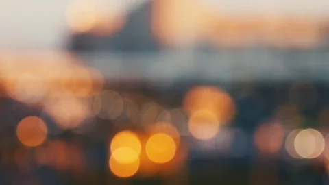 Blurred urban traffic plan during sunset. Stock Footage 79660234