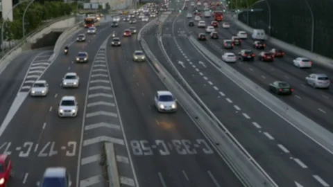 Blurred urban traffic scene. Stock Footage