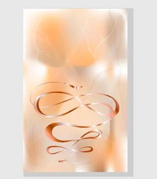 Blurred vector card poster layout with golden foil lettering decorative eleme Illustrazione stock