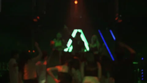 Blurred version of footage. Group of people happy dancing come celebrate concert Stock Footage 140425963