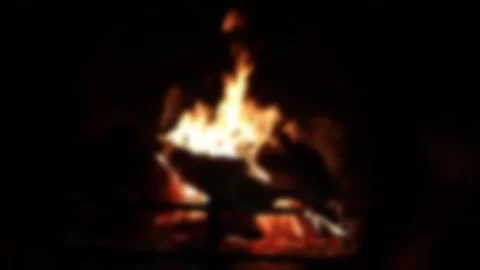 Blurred video of a campfire burning at night Stock Footage 233923892