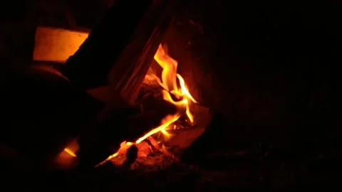 Blurred video of a close-up of fire in the stove Stock Footage 168217265