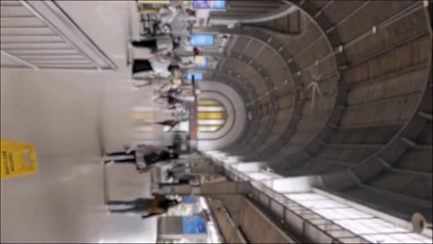 Blurred video of a crowd of passengers walk out of train station Jakarta. v.. Stock Footage 281581140