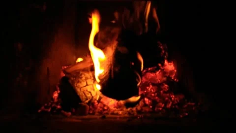 Blurred video of fire in the fireplace Stock Footage 168012649