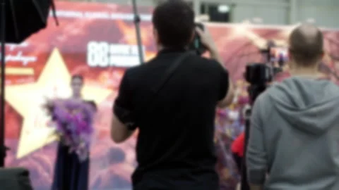 Blurred video of the operator at work. Video stock 164583901