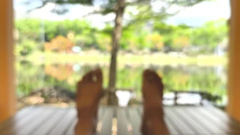 Blurred view and foot Stock Footage 334119173