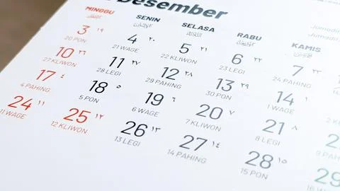 Blurred view and selective  focus. Calender page of holiday date. Stock Photos