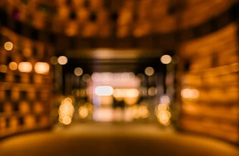Blurred view of corridor with warm lighting background Stock Illustration