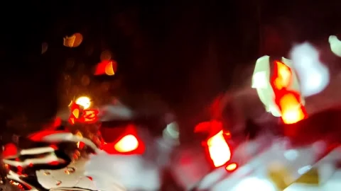 Blurred view due to rain behind the windshield Stock Footage 304071134