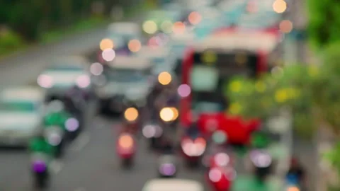 Blurred view of heavy traffic Stock Footage 330044540