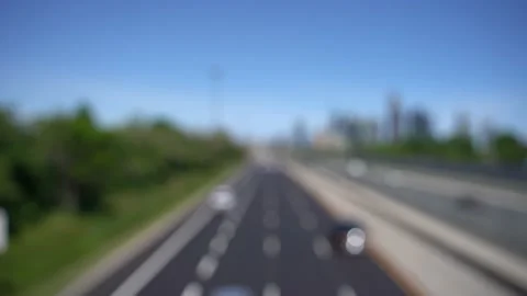 Blurred view of a highway in Canada Stock Footage 133849797