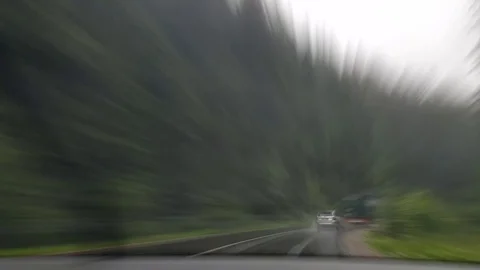 Blurred view of an intoxicated driver, driving drunk and trying to concentrate Stock Footage 81660325