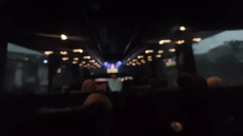 A Blurred View of The Journey inside The Bus at Night Vidéo 327255268