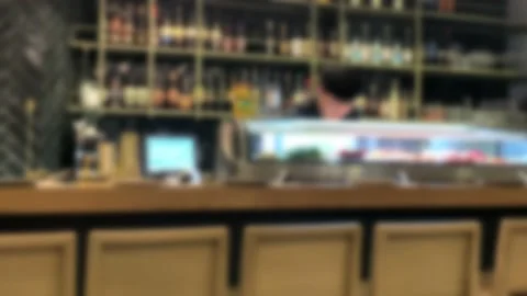 Blurred view of modern sushi bar Video stock 146561586
