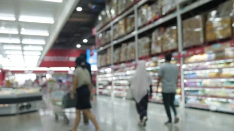 Blurred view of supermarket store background. Stock Footage 308019107