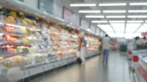 Blurred view of supermarket store background. Stock Footage 309796183