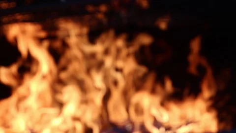 Blurred wall of fire in a large brazier Stock Footage 108419539