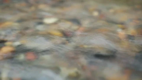 Blurred water flowing over river rocks Stock Footage 303807178
