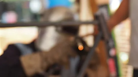 Blurred of welding work in workshop, Man Welding in Workshop Sparks Metalwor Stock Footage 136867872