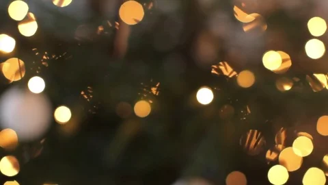 Blurred white balls on christmas tree Stock Footage 83562774