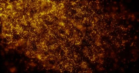 Blurred yellow abstract background of bokeh and small round particles of en.. Stock Illustration