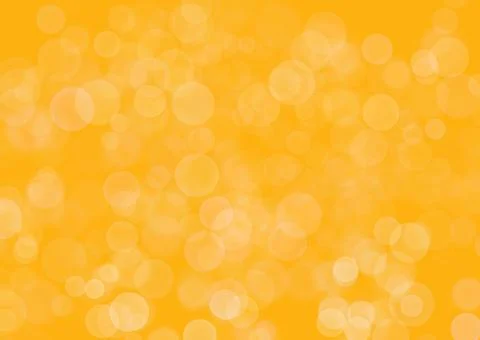 Blurred yellow background with white circle sparkling lights and bubbles. Stock Illustration