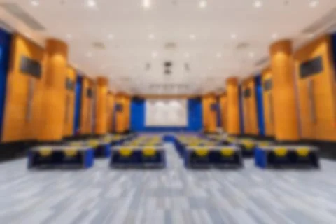 Blurry abstract background of empty modern boardroom, meeting office room Stock Photos