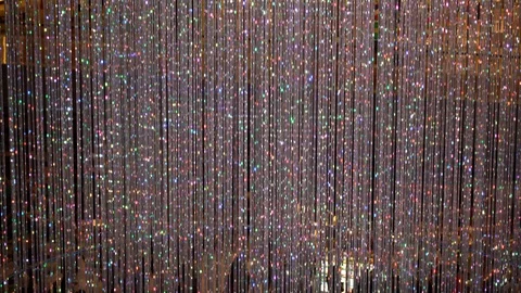 Blurry abstract colorful background. Colored garland Stock Footage 112342053