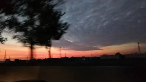 Blurry amazing sky while driving, Thailand Stock Footage 248400697