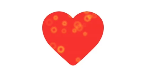 Blurry animated background in heart shape. Red heart on white background. 4K Stock Footage 213940294