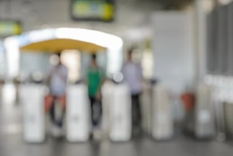 Blurry automatic access control gates background Stock Photos