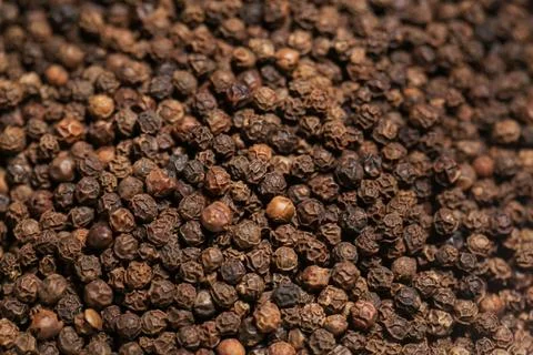 Blurry background of Black Pepper. Stock Photos