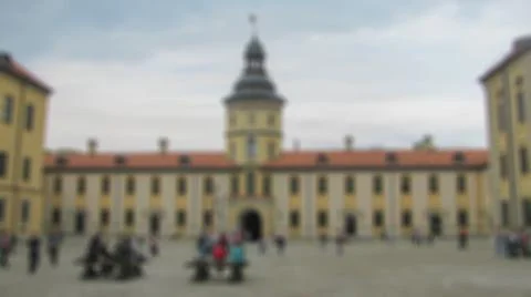 Blurry background with bokeh elements in a creative plot on the theme of arch Stock Photos