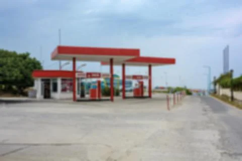 Blurry background with bokeh elements in a creative story on a fuel and energ 스톡 사진