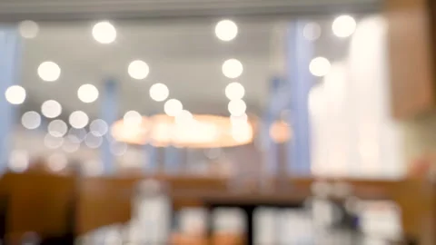 Blurry background interior design bar table chair window decorate Видео 261788847