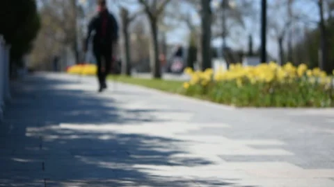 Blurry background of people in the park Stock-Footage 155265733