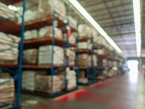 Blurry background of Warehouse Foto stock