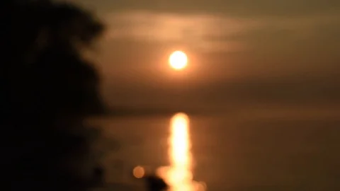 Blurry Beach Sunset Time Lapse Video stock 91178370