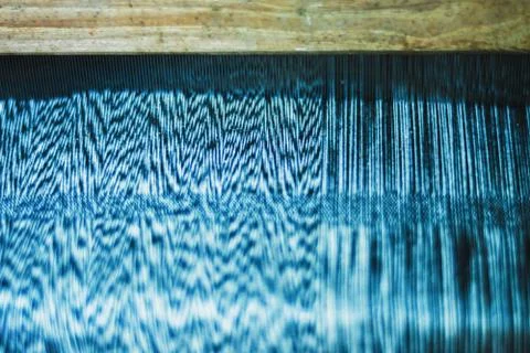Blurry of Beautiful Thai silk pattern background, shallow depth of field Stock Photos