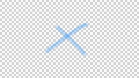 Blurry blue X mark on white background Stock Illustration