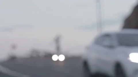Blurry car lights on the road Stock Footage 169601723
