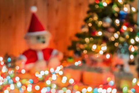 Blurry christmas theme background Stock Photos