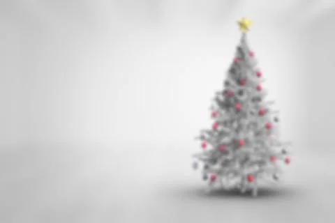Blurry christmas tree in room Stock Illustration