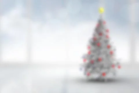 Blurry christmas tree in room Stock Illustration