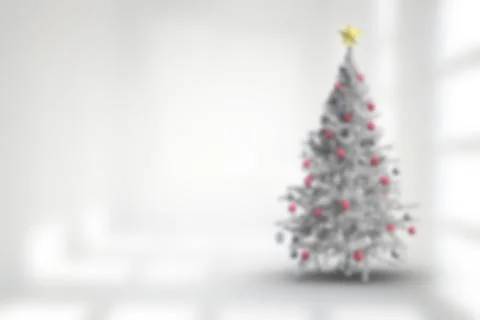 Blurry christmas tree in room Stock Illustration